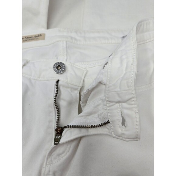 AG ADRIANO GOLDSCHMIED THE STEVIE ANKLE SLIM STRAIGHT LEG WHITE JEANS WOMEN 27 - Picture 7 of 12